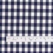 Gingham Cotton Shirting - Dark Navy