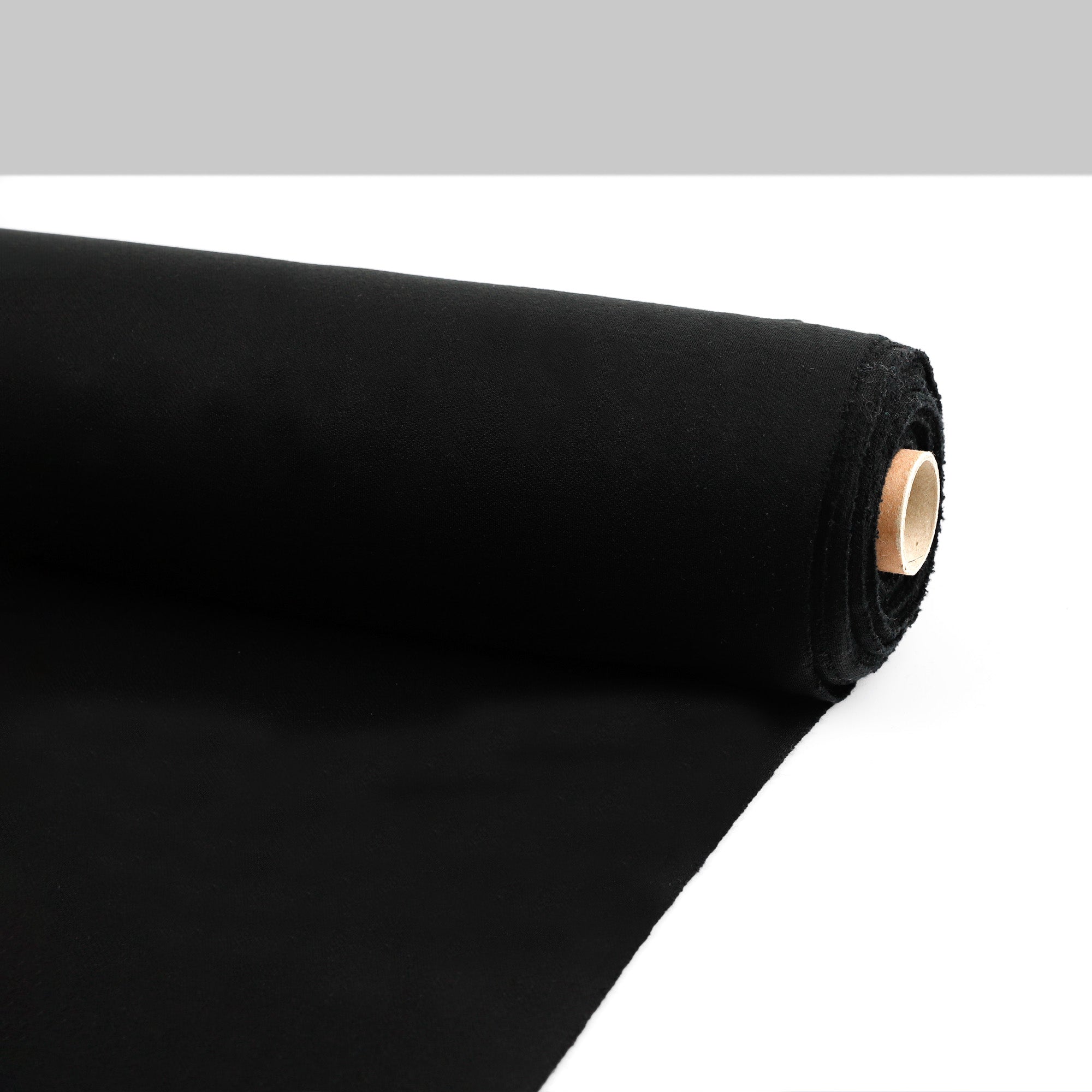 Merino Herringbone Sweatshirting - Black (Pieces)