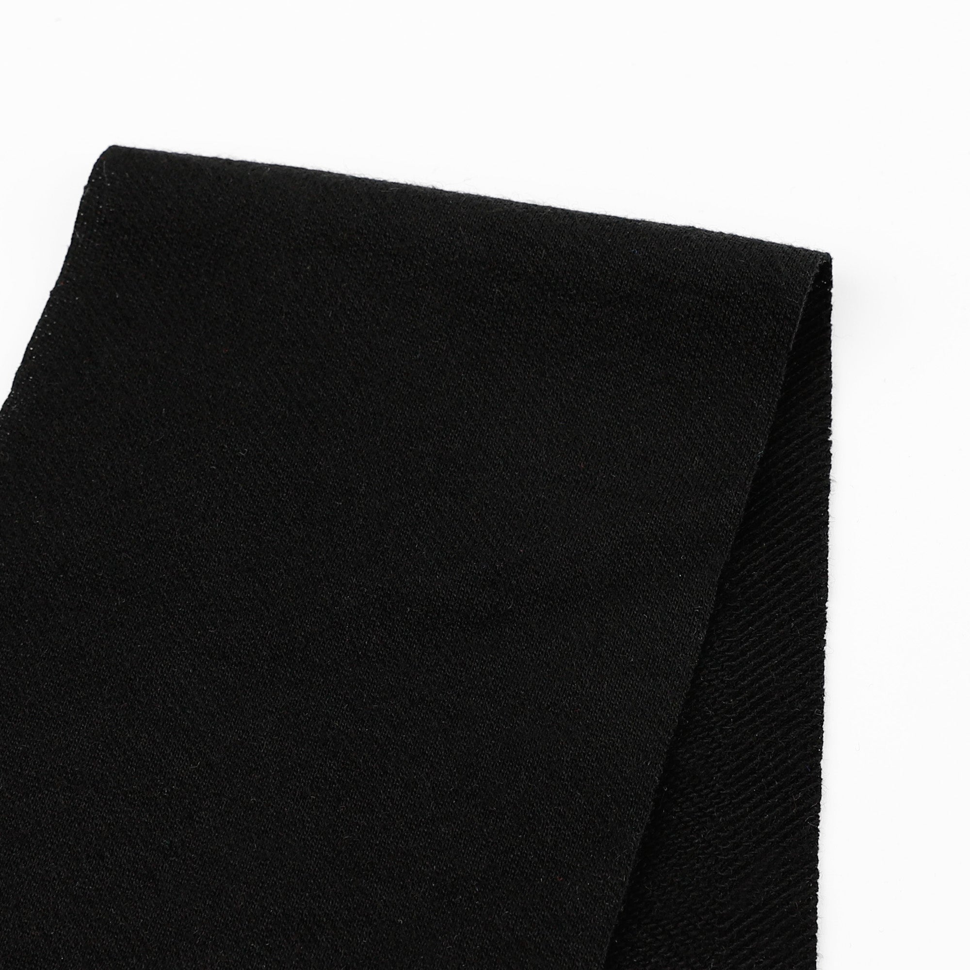 Merino Herringbone Sweatshirting - Black (Pieces)