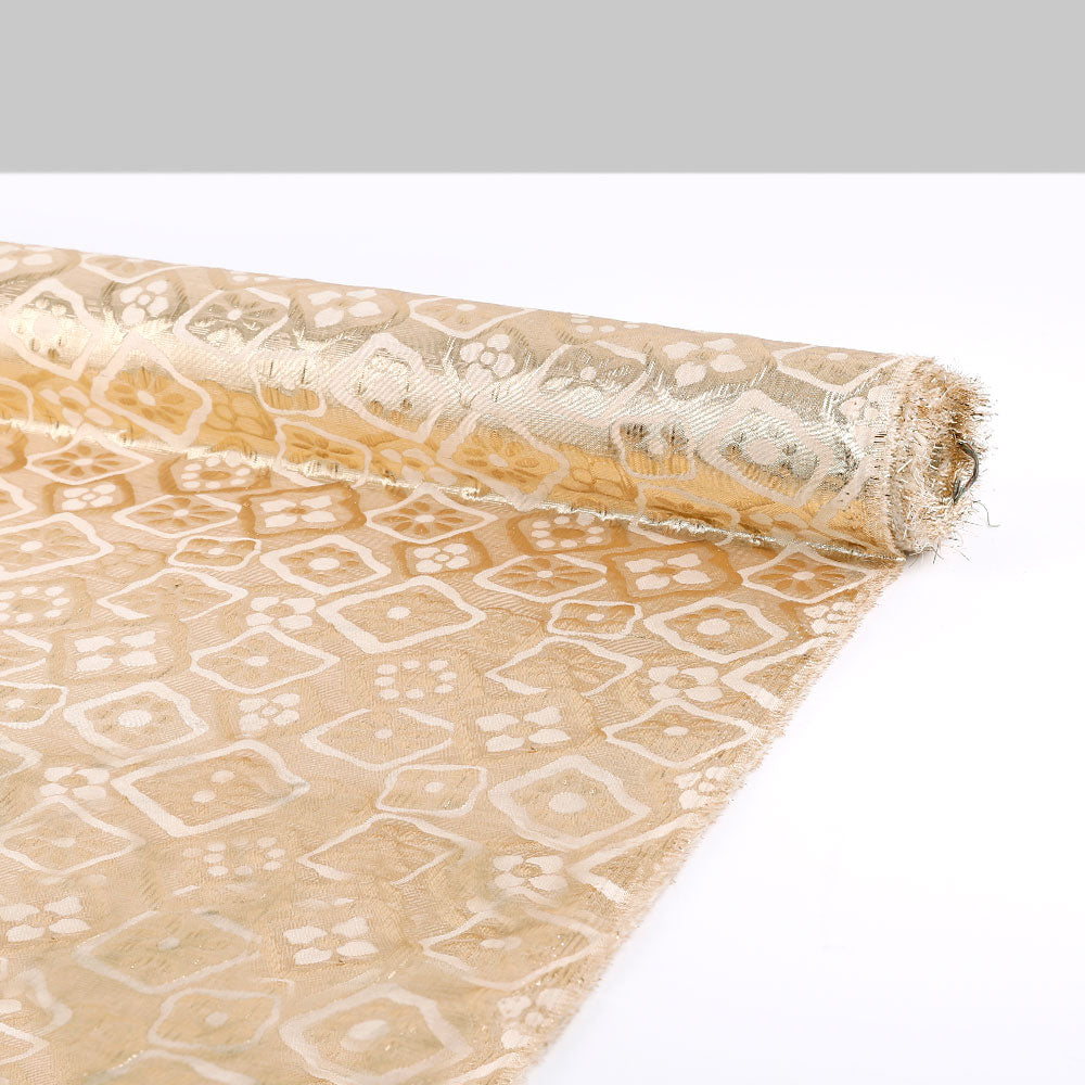 Flower Tiles Metallic Jacquard - Gold