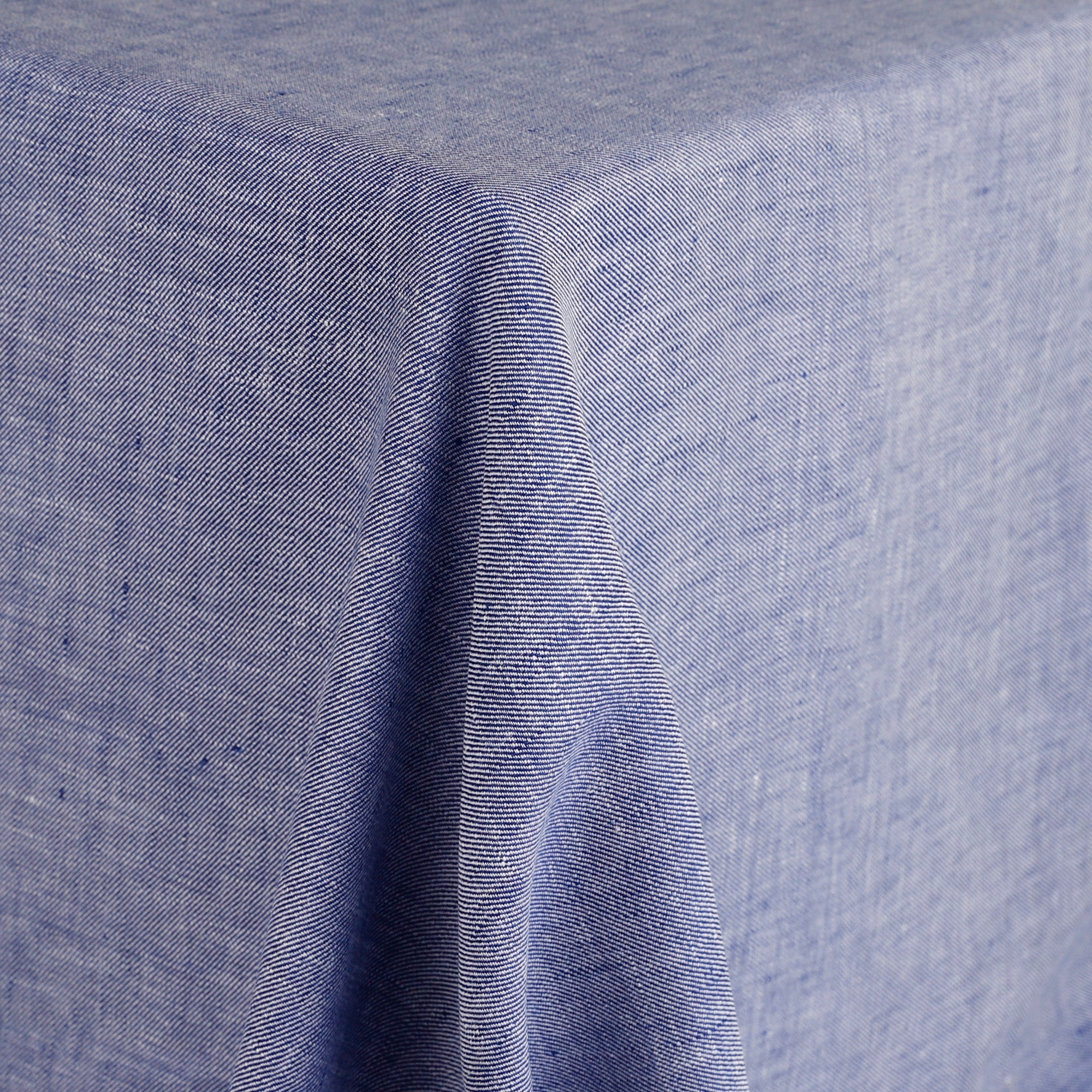 Midweight Cotton/Linen Chambray Twill - Bright Indigo