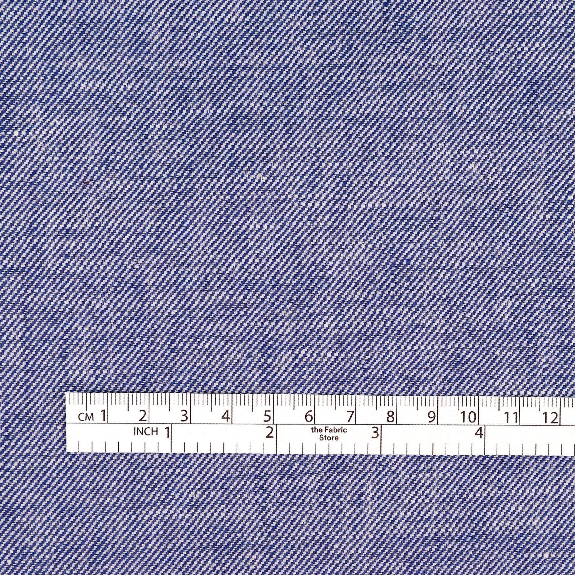 Midweight Cotton/Linen Chambray Twill - Bright Indigo