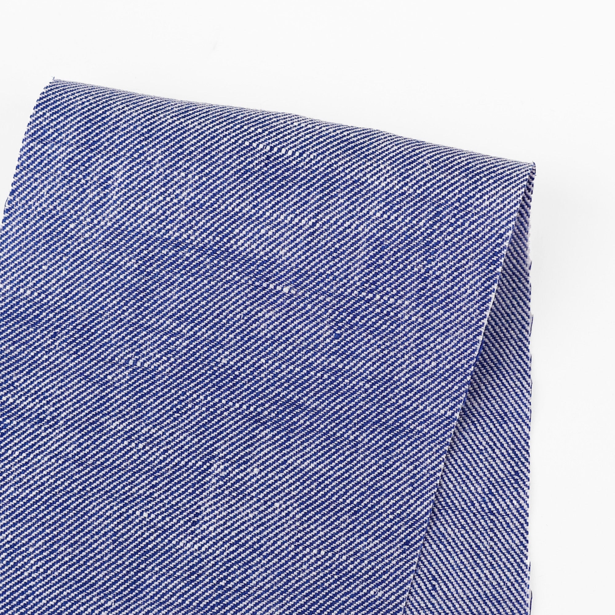 Midweight Cotton/Linen Chambray Twill - Bright Indigo