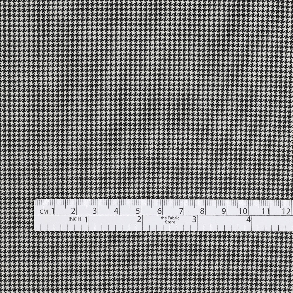 Tiny Houndstooth Wool Suiting - Black/White (remnant)