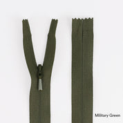 Invisible Zips - 23cm - Military Green