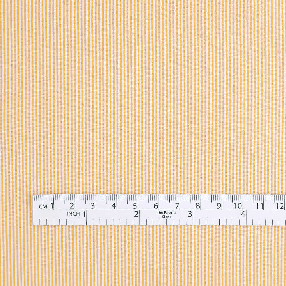 Mini Stripe Cotton Shirting - Canary