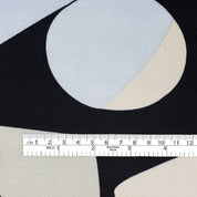Mod Shapes Viscose Satin - Sky Navy