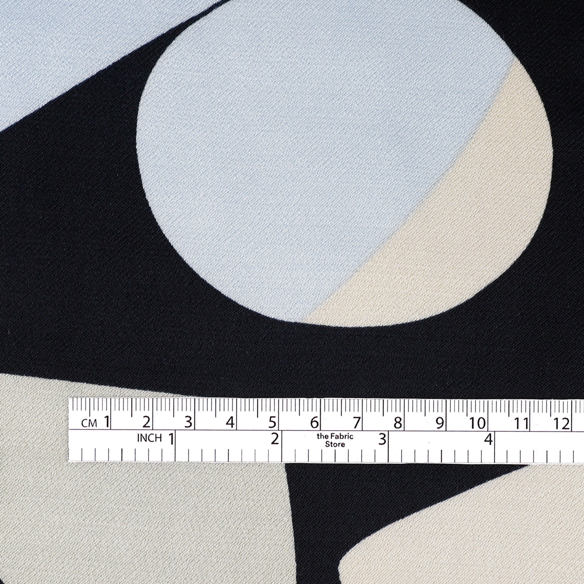 Mod Shapes Viscose Satin - Sky Navy