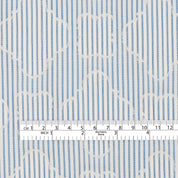 Striped Cotton/Poly Tile Fil Coupe - Blue