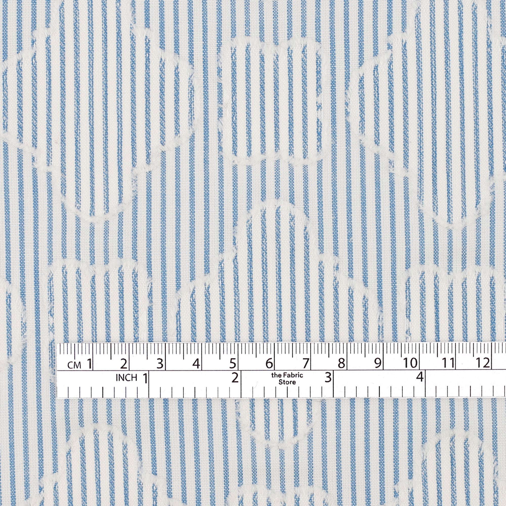 Striped Cotton/Poly Tile Fil Coupe - Blue