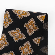 Rotated Motif Silk Shirting - Black (remnant)