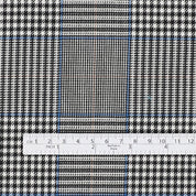 Double Faced Prince Of Wales Check Wool - Blue Mix (remnant)