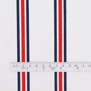 Nautical Stripe Heavyweight Cotton Drill - White