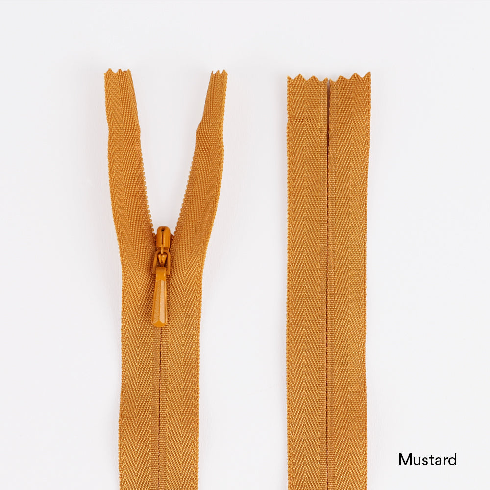 Invisible Zips - 23cm - Mustard