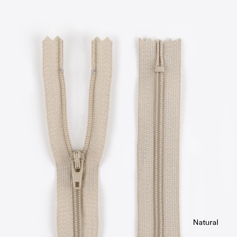 Dress Zips - 18cm - Natural