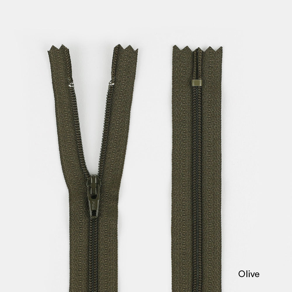 Dress Zips - 18cm - Olive
