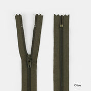Dress Zips - 18cm - Olive