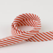 Stripe Cotton Bias Binding - Red/ White