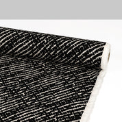 Diagonal Cobblestone Viscose Challis -Black Vanilla
