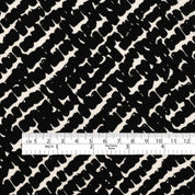 Diagonal Cobblestone Viscose Challis -Black Vanilla