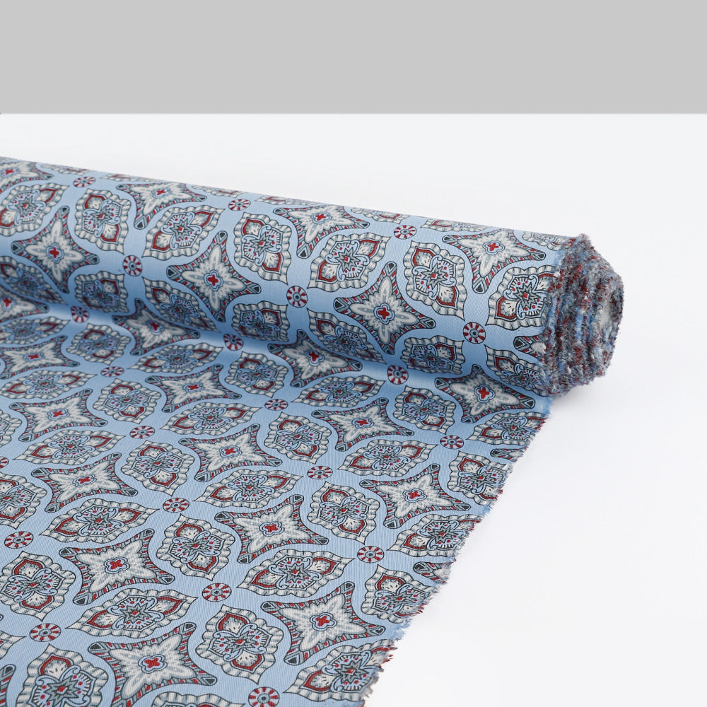 Ornate Cotton Twill - Ceil Blue Mix