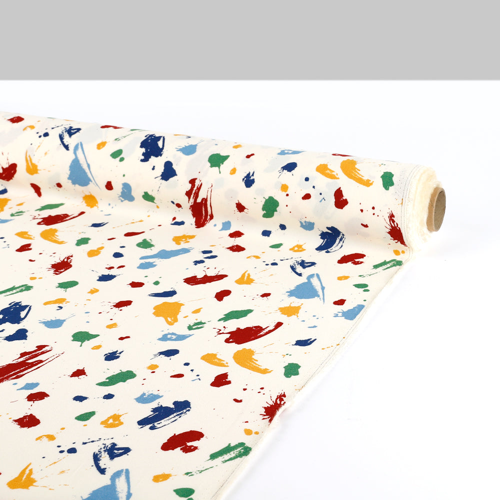 Paint Splat Viscose / Rayon Crepe - Primary