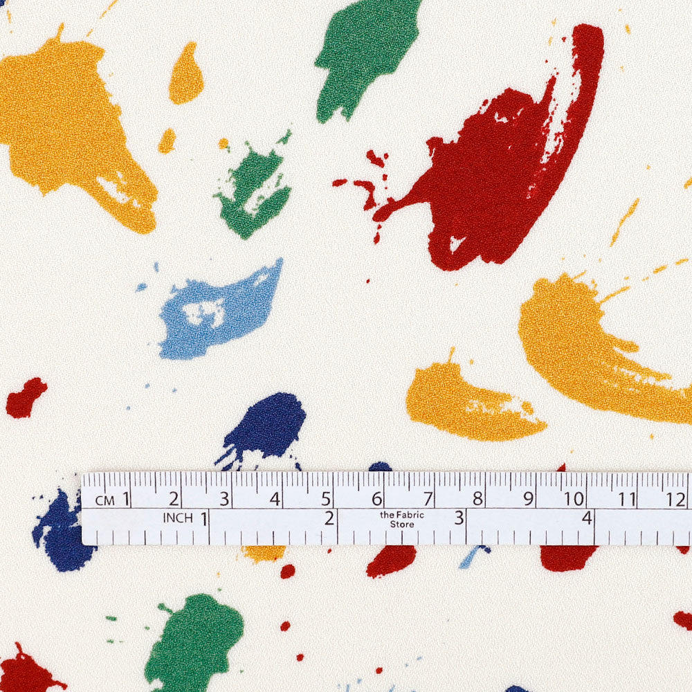 Paint Splat Viscose / Rayon Crepe - Primary