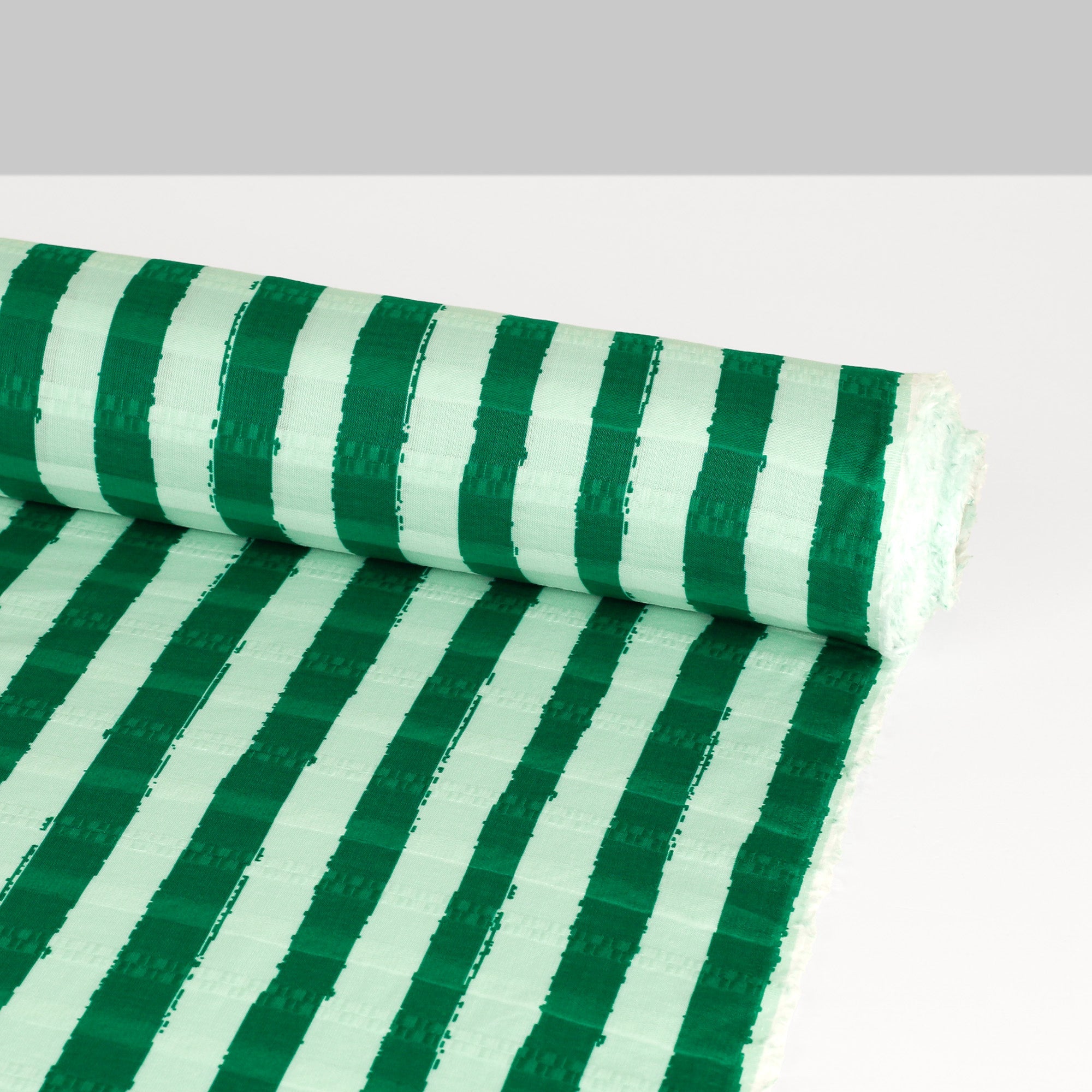 Watermelon Stripe Cotton Dobby - Green