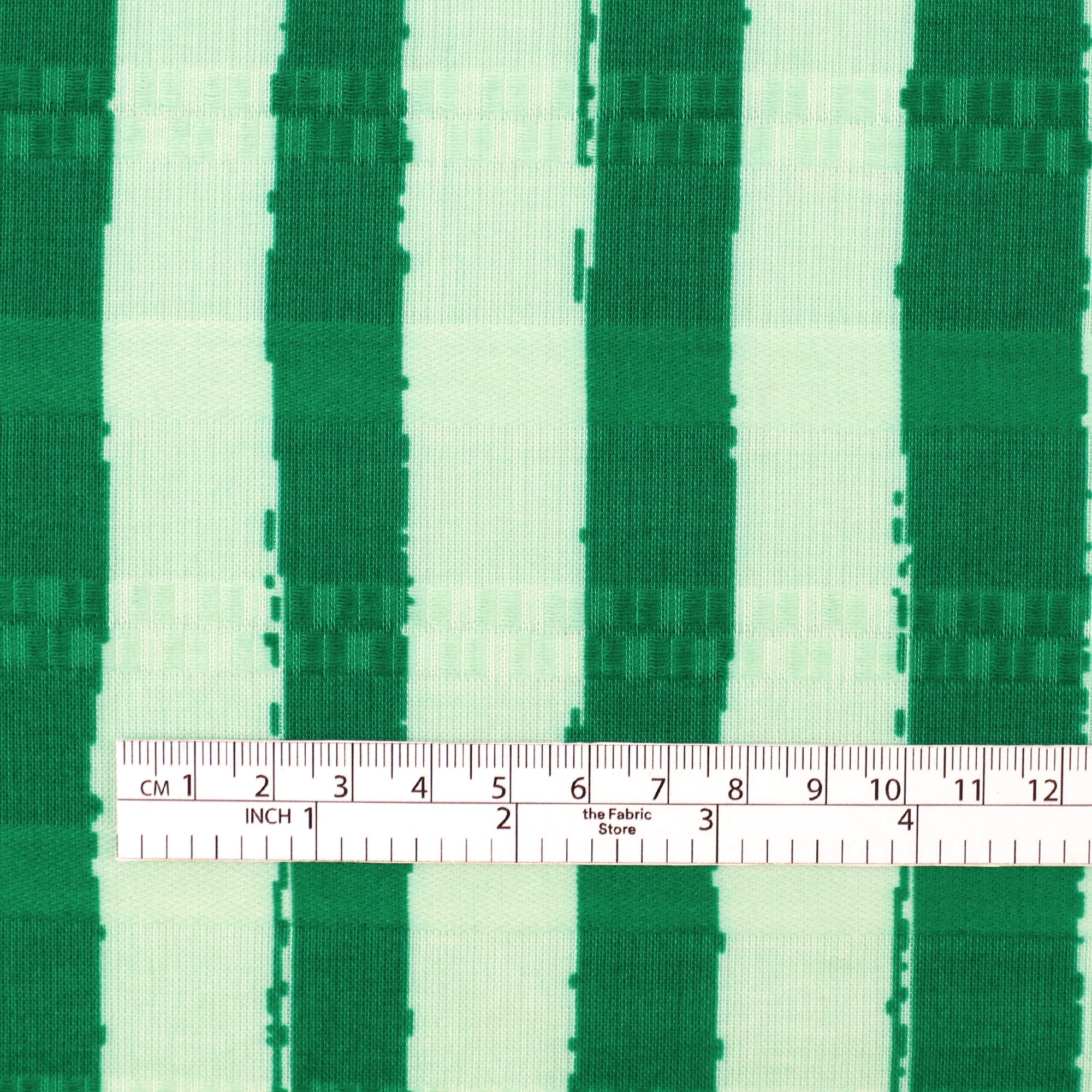 Watermelon Stripe Cotton Dobby - Green