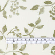 Leaves & Berries Linen - Sage/Cream