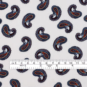 Paisley Brushed Cotton Twill - White