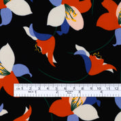 Falling Lilly Viscose - Black Mix