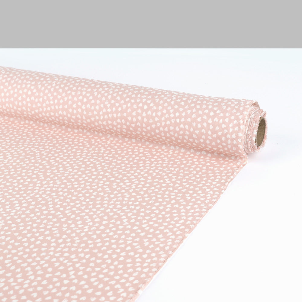 Small Heart Crepe Back Satin - Pink Salt