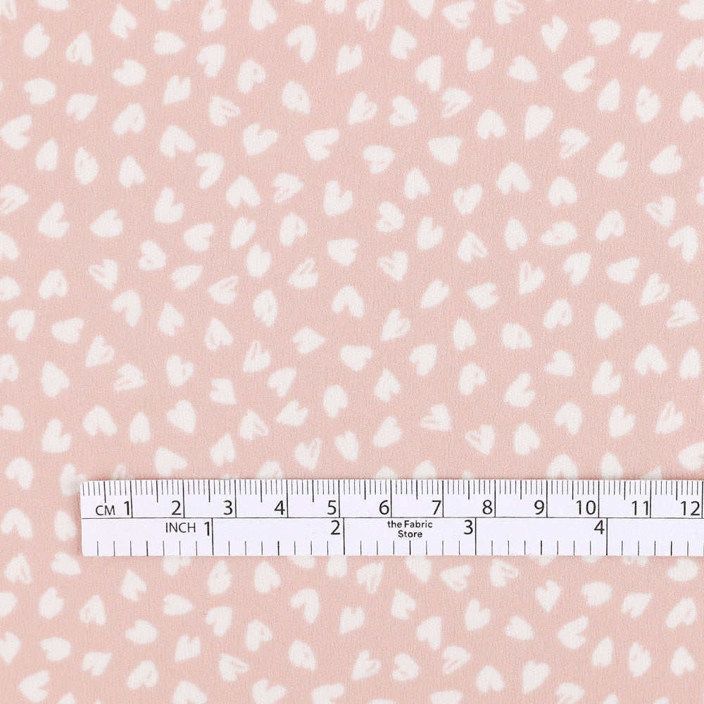 Small Heart Crepe Back Satin - Pink Salt