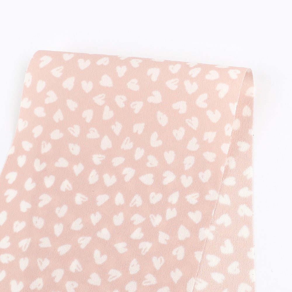 Small Heart Crepe Back Satin - Pink Salt