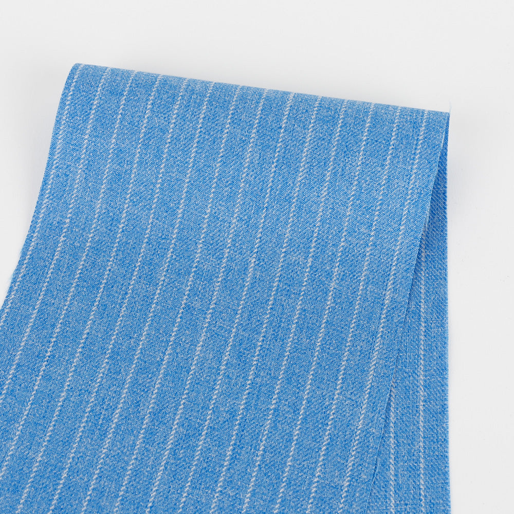 Pinstripe Suiting - Heathered Blue