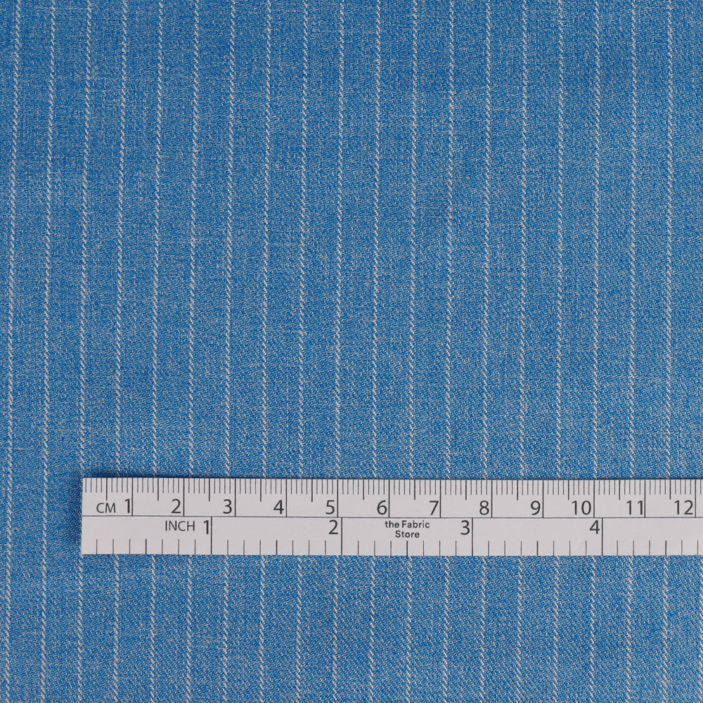 Pinstripe Suiting - Heathered Blue