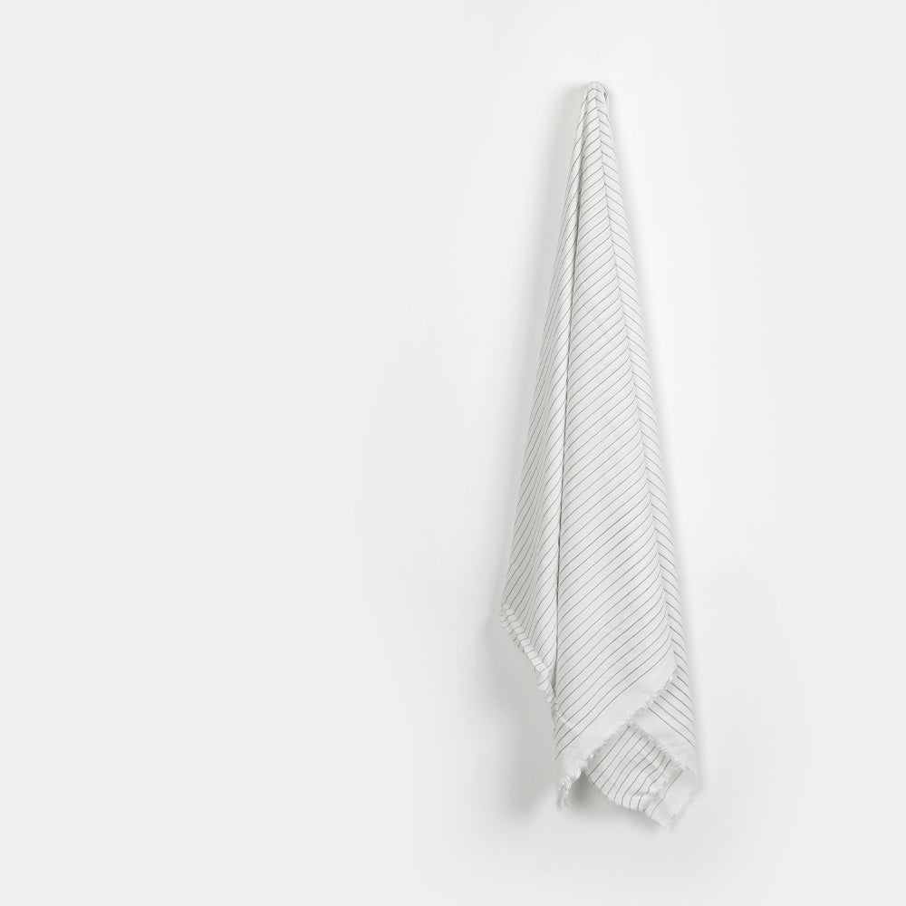 Pinstripe Rayon Challis - Ivory