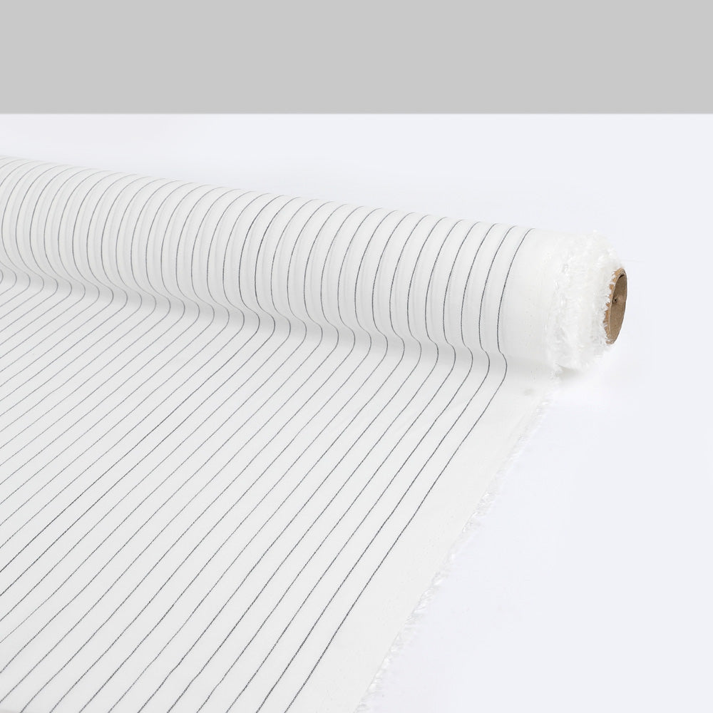 Pinstripe Rayon Challis - Ivory