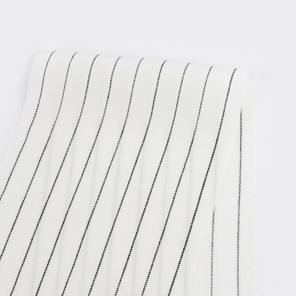Pinstripe Rayon Challis - Ivory