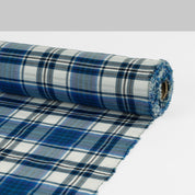 Crumpled Plaid Cotton - Blue