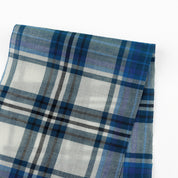 Crumpled Plaid Cotton - Blue