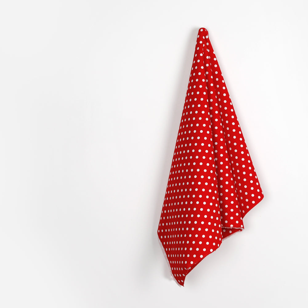 Minnie Spot Peached Stretch Cotton - Red