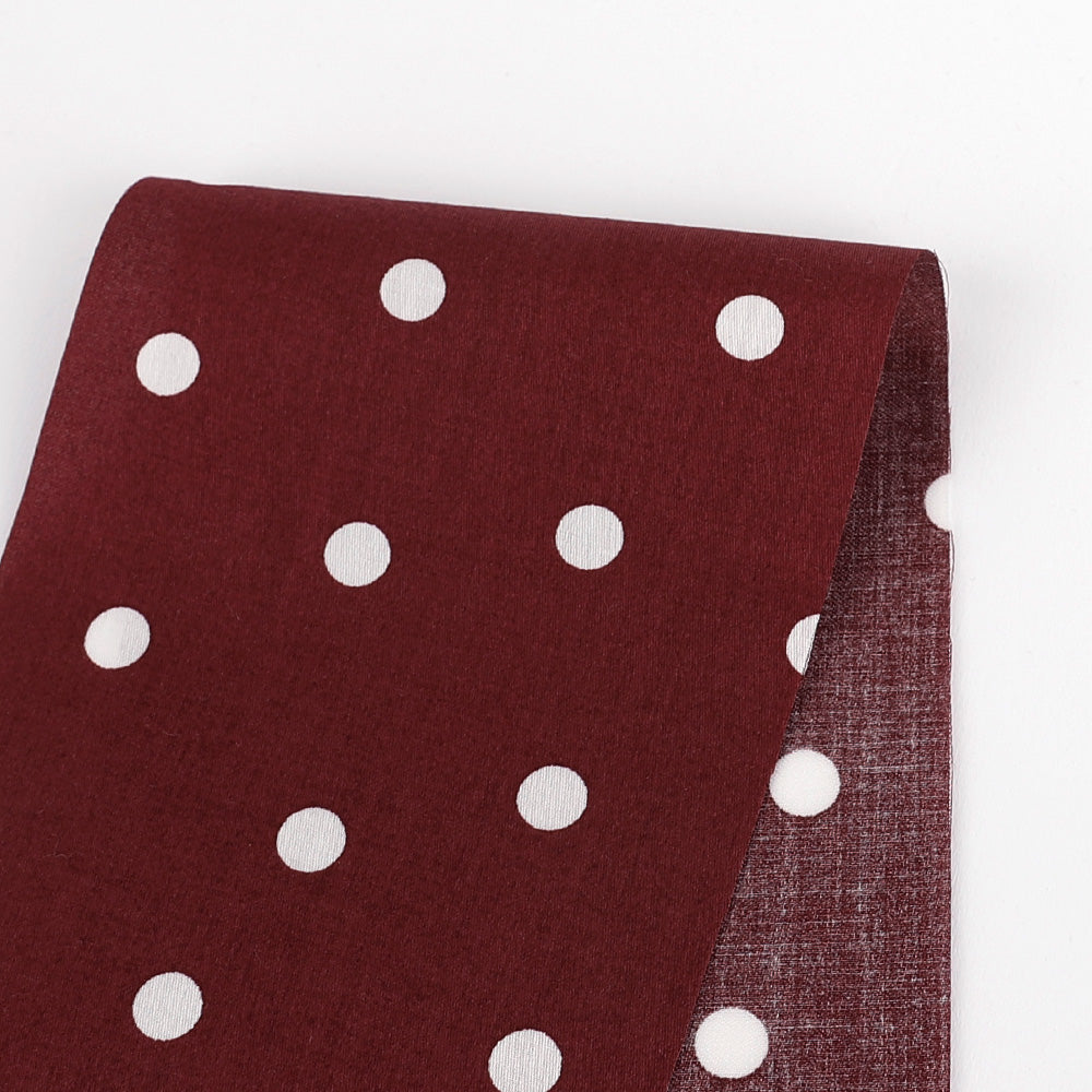 Polka Dot Cotton Sateen - Claret