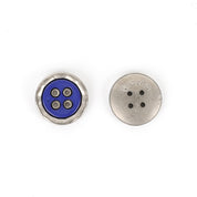 Metal / Poly Pie Button 18mm - Violet / Silver