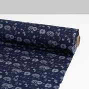 Printed Blooms Linen - Marine