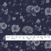 Printed Blooms Linen - Marine
