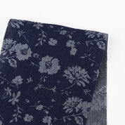 Printed Blooms Linen - Marine