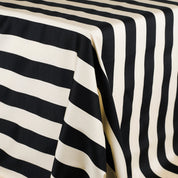 Large Stripe Stretch Cotton Sateen - Cream