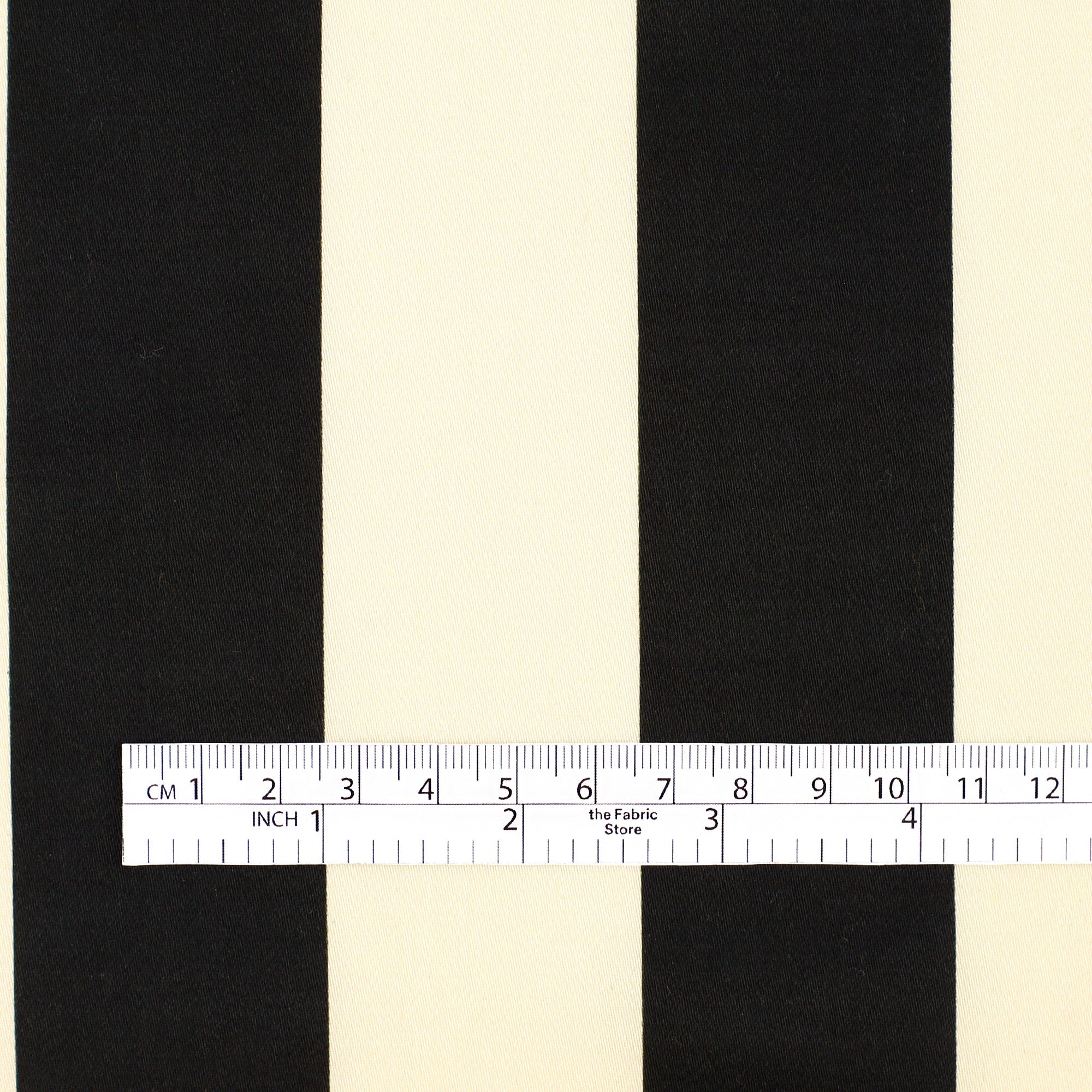 Large Stripe Stretch Cotton Sateen - Cream